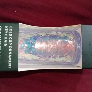 Starbucks Iridescent Holographic Cold Cup Ornament - Clear/Purple/Blue